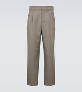 Wool gabardine straight pants