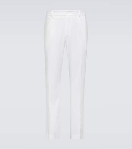 Linen-blend straight pants