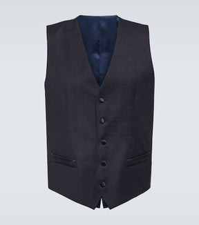 Wool and silk-blend vest