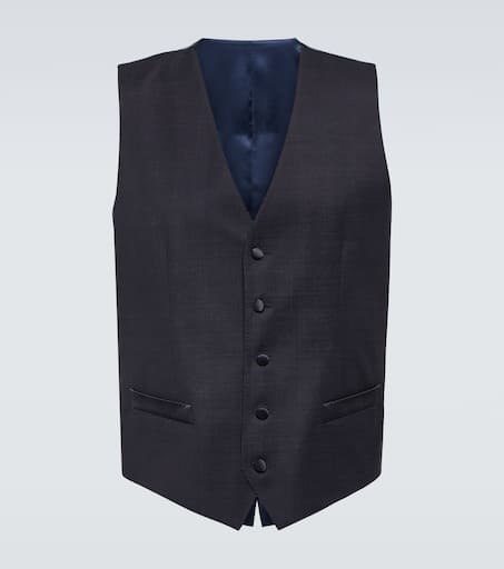 Wool and silk-blend vest