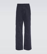 Mid-rise straight cotton pants
