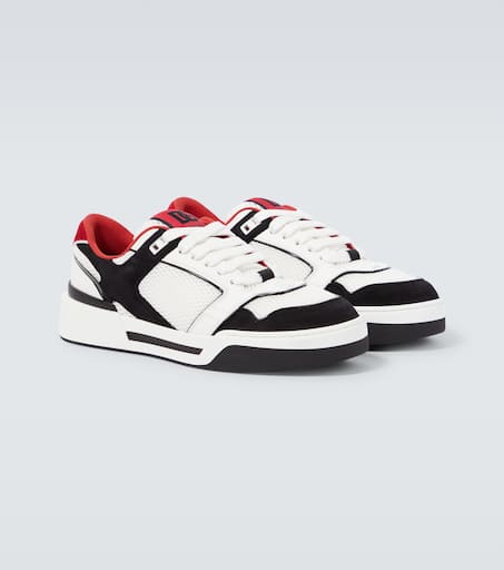 Roma leather-trimmed sneakers