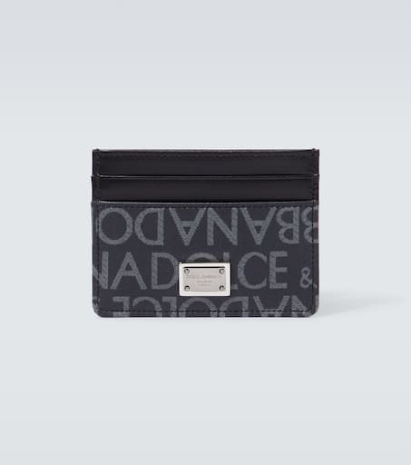 Logo leather card holder