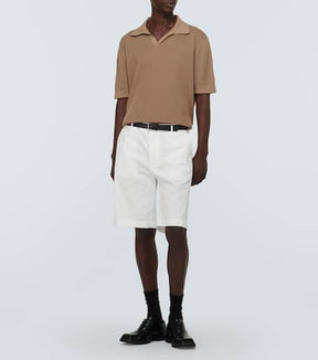 Cotton-blend Bermuda shorts