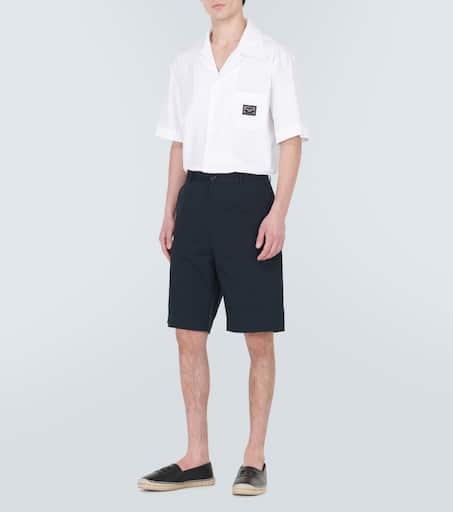 Tailored cotton-blend Bermuda shorts