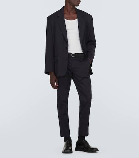 Cotton-blend suit pants