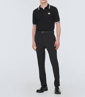 Logo cotton piqué polo shirt