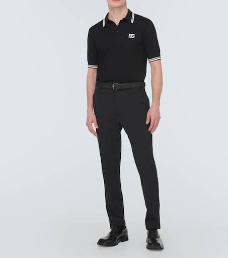 Logo cotton piqué polo shirt