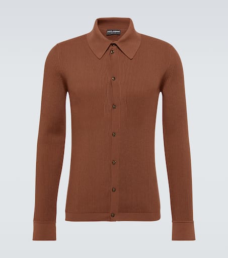 Wool-blend polo sweater