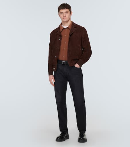 Wool-blend polo sweater