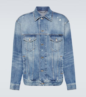 Distressed denim jacket