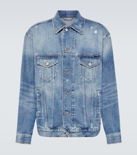 Distressed denim jacket