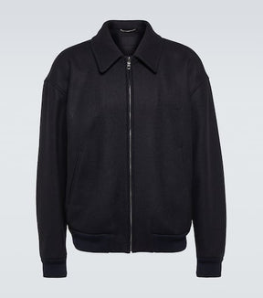 Wool-blend bomber jacket