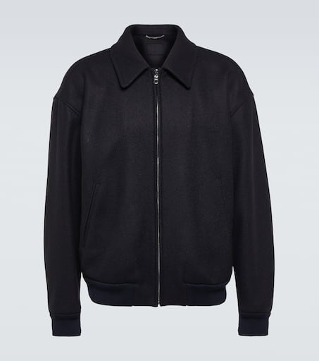 Wool-blend bomber jacket