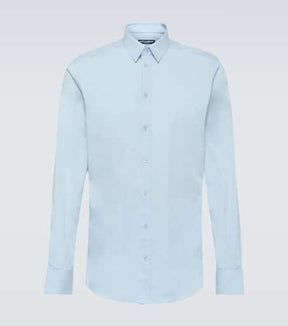 Cotton-blend poplin Oxford shirt