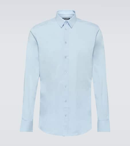 Cotton-blend poplin Oxford shirt