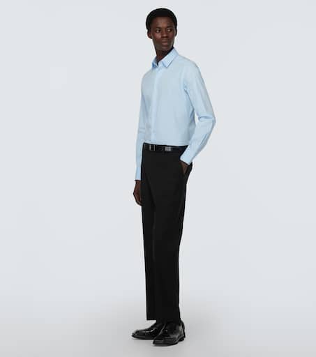 Cotton-blend poplin Oxford shirt