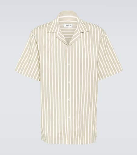 Striped cotton bowling shirt