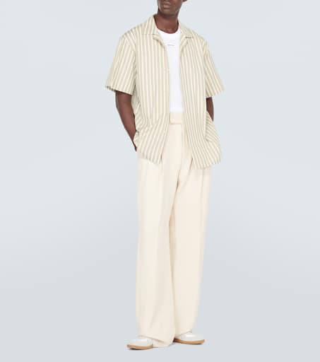 Striped cotton bowling shirt