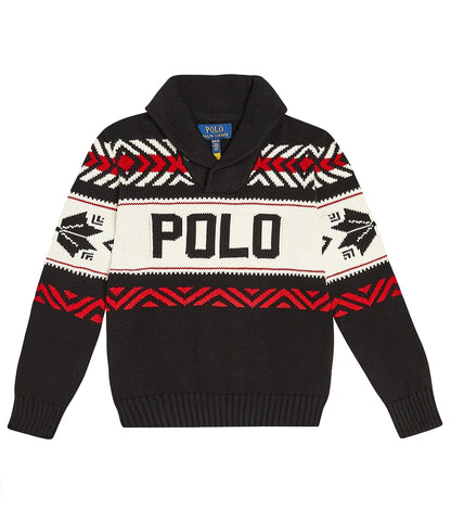 Logo intarsia cotton sweater
