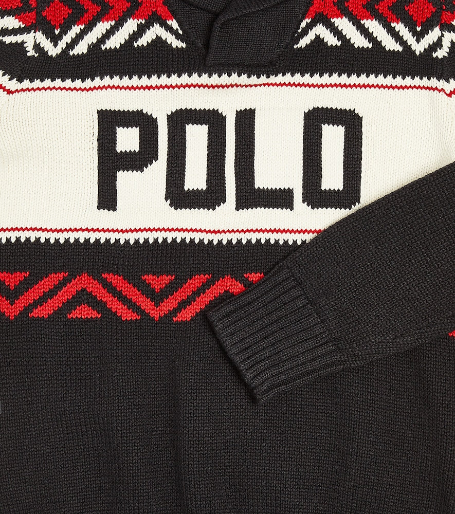 Logo intarsia cotton sweater