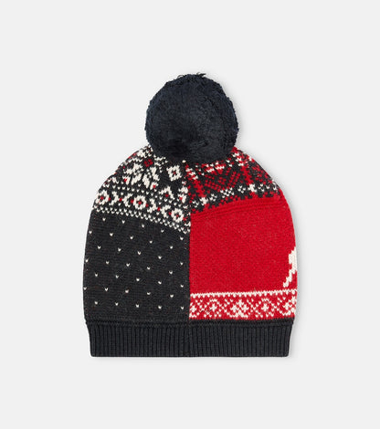 Patchwork wool and cotton-blend beanie