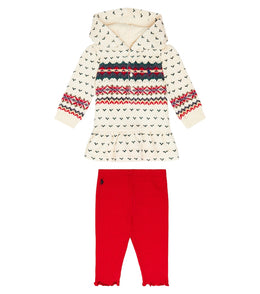 Baby cotton-blend hoodie and leggings set