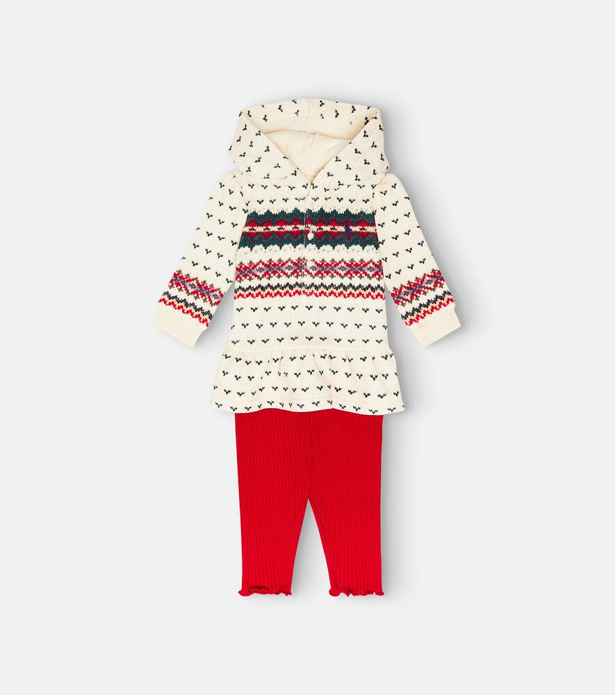 Baby cotton-blend hoodie and leggings set