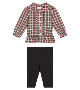 Baby cotton shirt and leggings set