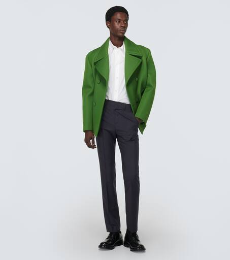 Wool and mohair straight pants