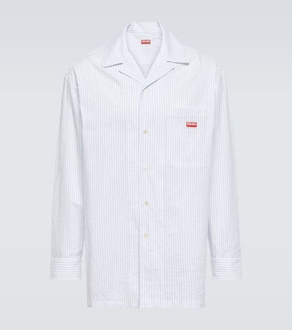 Pinstriped cotton poplin shirt