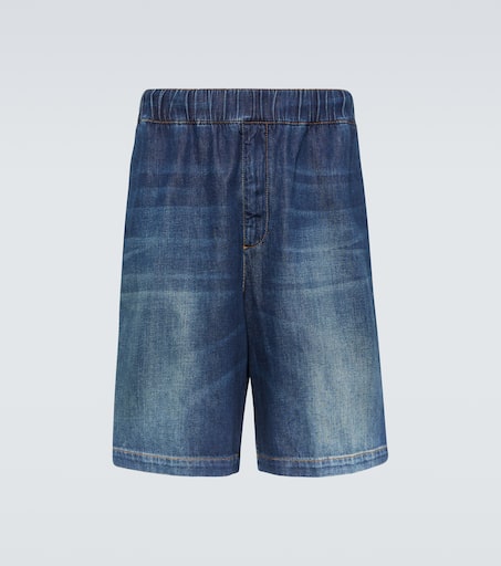 Denim chambray Bermuda shorts