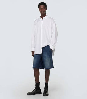 Denim chambray Bermuda shorts