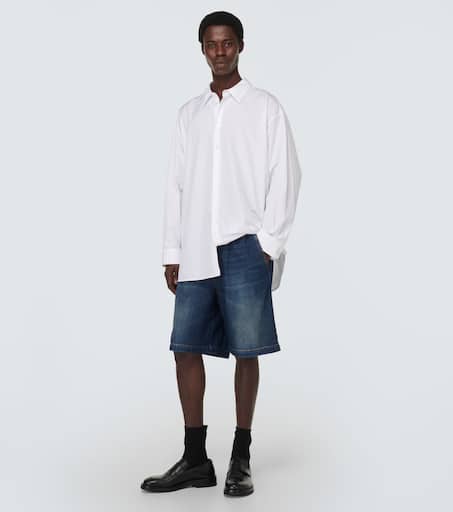 Denim chambray Bermuda shorts