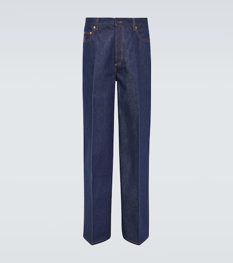 Mid-rise wide-leg jeans