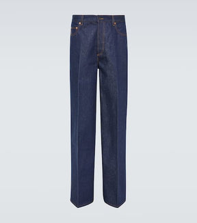 Mid-rise wide-leg jeans