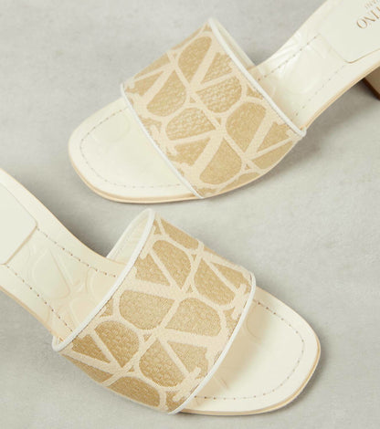 Toile Iconographe 50 raffia-trimmed mules