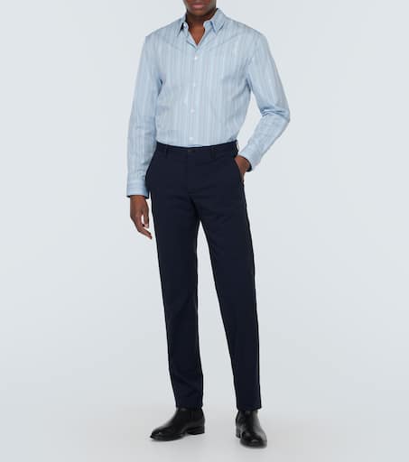 Striped cotton poplin shirt