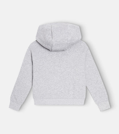 Embroidered cotton jersey hoodie