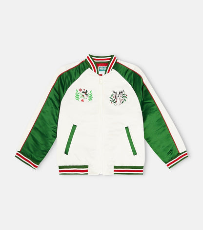 Embroidered varsity jacket