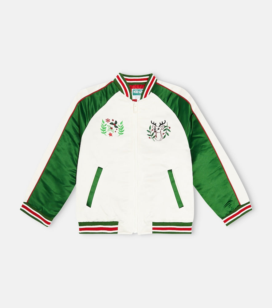 Embroidered varsity jacket