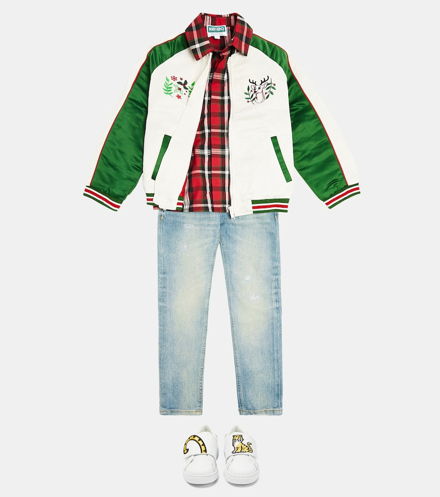 Embroidered varsity jacket