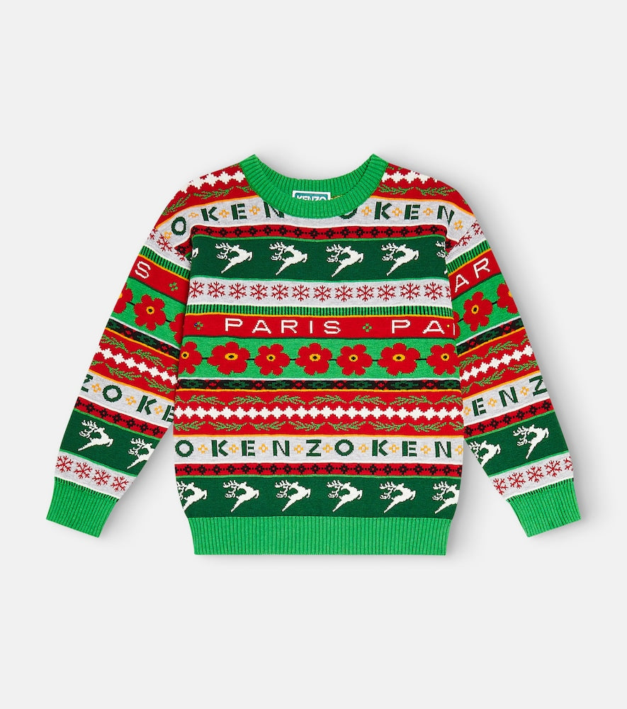 Jacquard cotton-blend sweater
