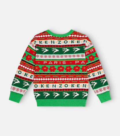 Jacquard cotton-blend sweater