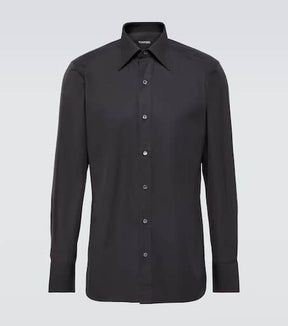 Cotton poplin tuxedo shirt