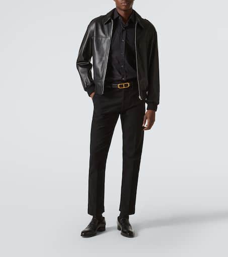 Cotton poplin tuxedo shirt