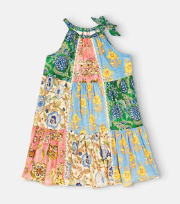 Junie halterneck printed cotton dress