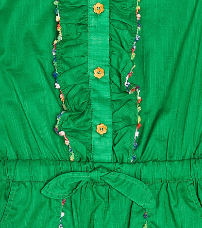 Junie frill-trimmed floral cotton playsuit