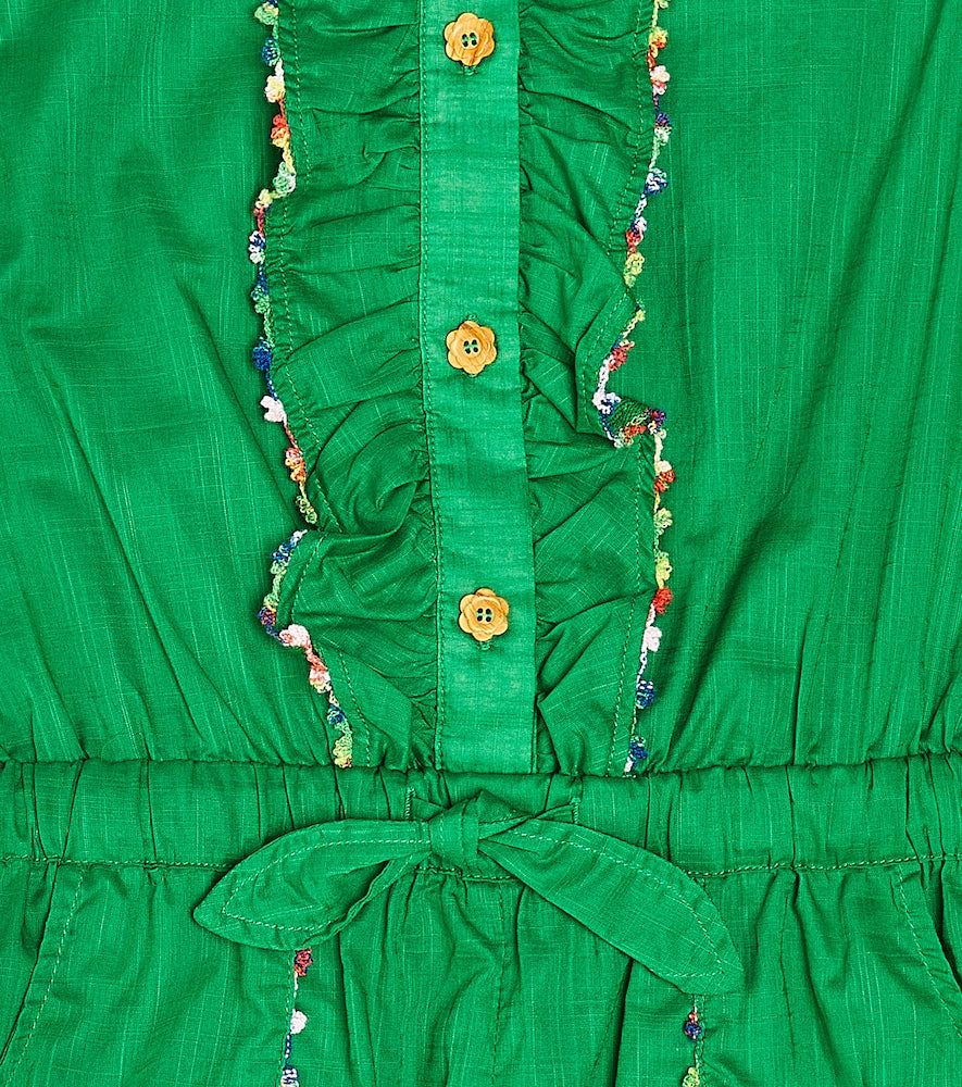 Junie frill-trimmed floral cotton playsuit