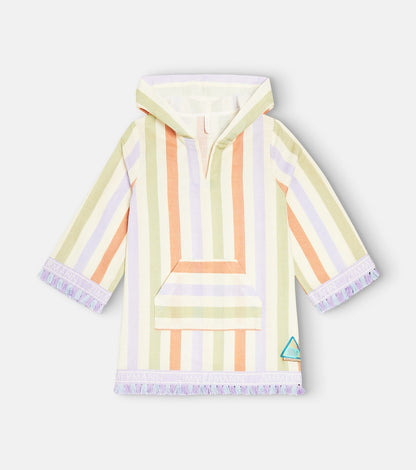 August striped cotton beach cover-up
